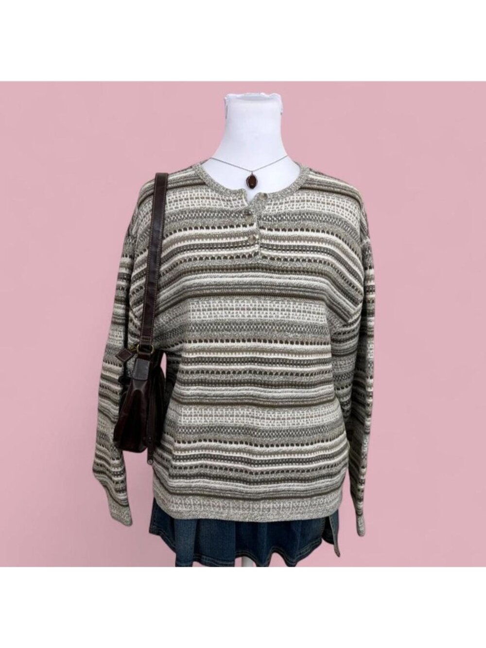 90s striped granola girl sweater